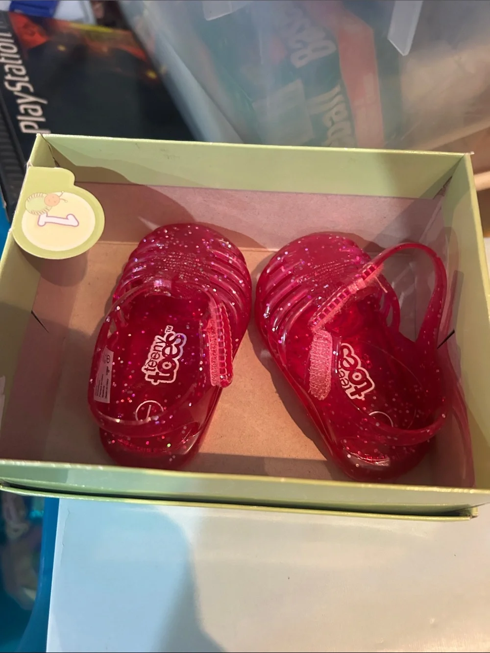 Toddler Pink Glitter Jelly Sandals -